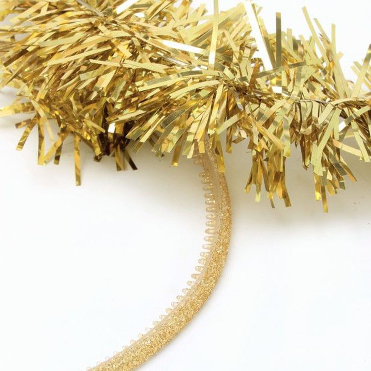 Picture of 72113 CHRISTMAS GOLD TINSEL HALO ON A NARROW GLITTER BAND